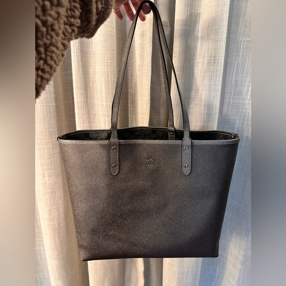 Coach Reversible Black Signature Tote - Picture 5 of 17